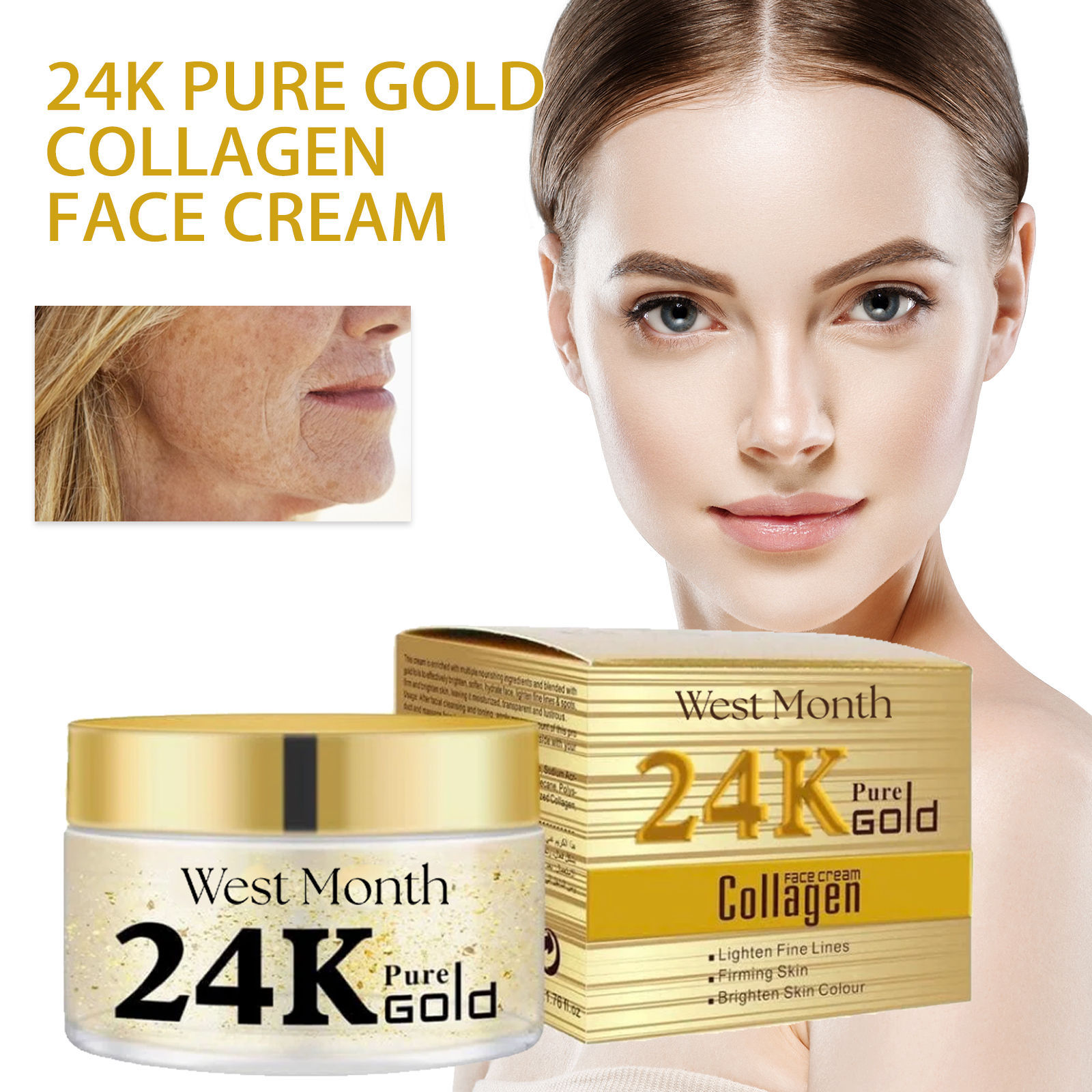 West Month 24k Collagen Cream Fade Fine-lines Brightening