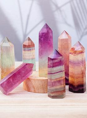 The natural rainbow watermelon fluorescent six-point poles o