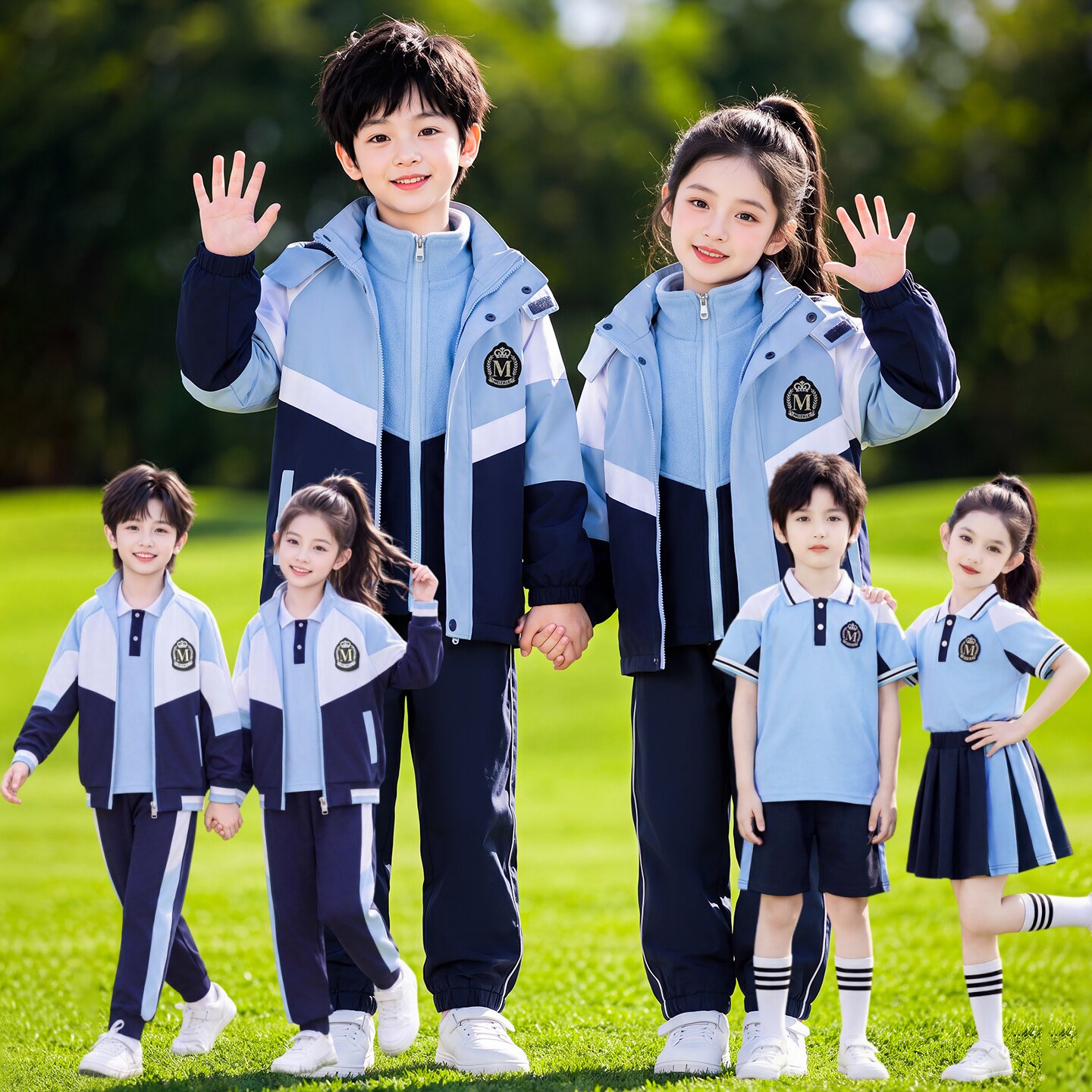 小学生校服秋冲锋衣三件套幼儿园