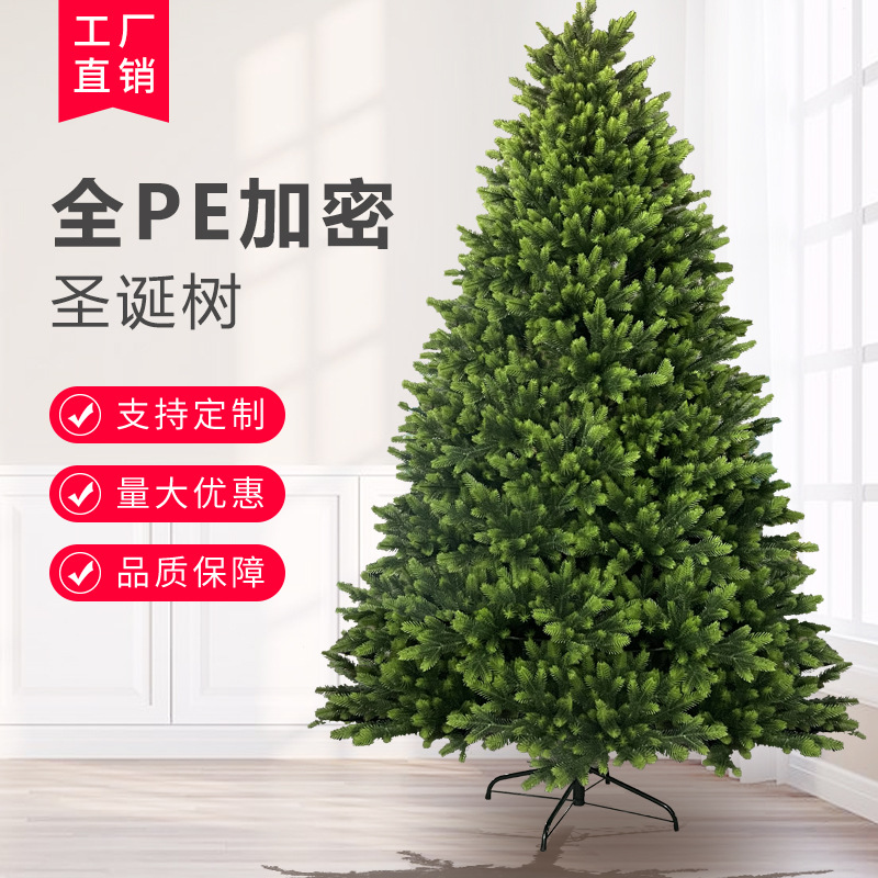 2024新款圣诞树家用全pe发光高级感装饰品圣诞节加拿大冷杉诺贝