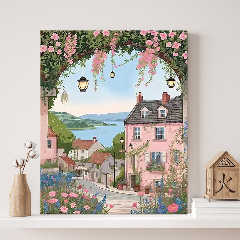 卡通风景装饰画钻石画3030大尺寸钻石画手工diy砖石贴画卧室客厅