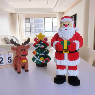 2025新款圣诞节积木玩具潮乐森跨境零售批发圣诞树圣诞老人摆件