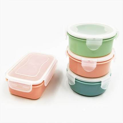 Cross-border plastic bento box, round storage food container