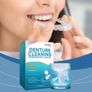 ORALHOE Denture Cleansing Effervescent Tablets - Gentle clea