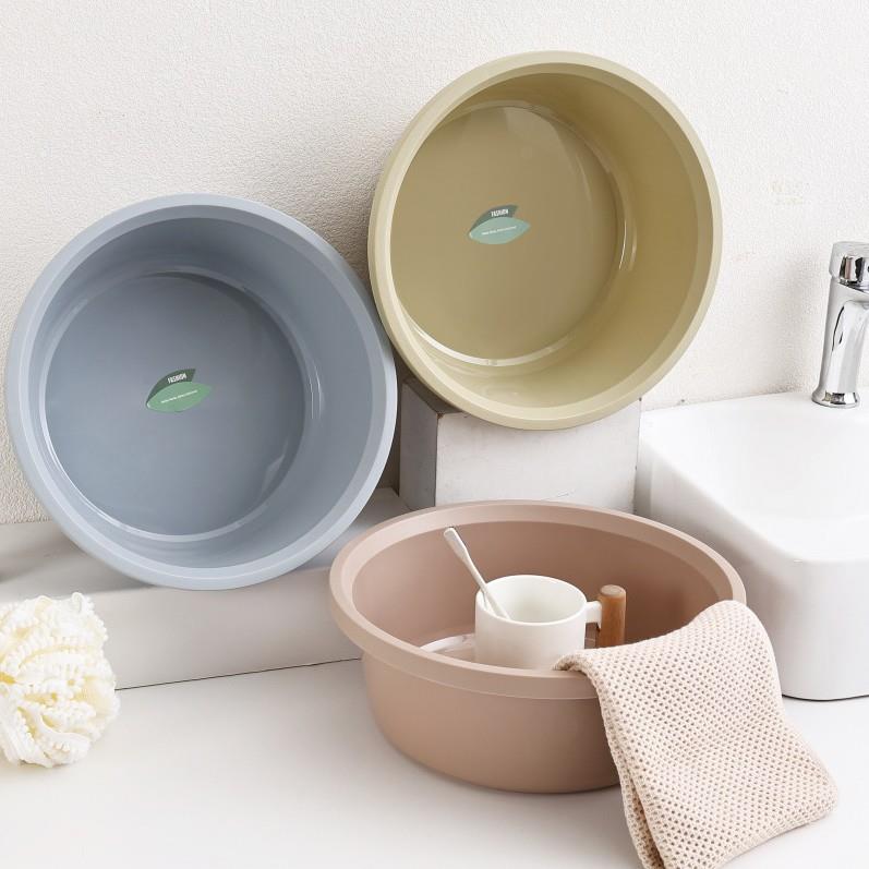 Simple solid color plastic basin, thickened for home use, su