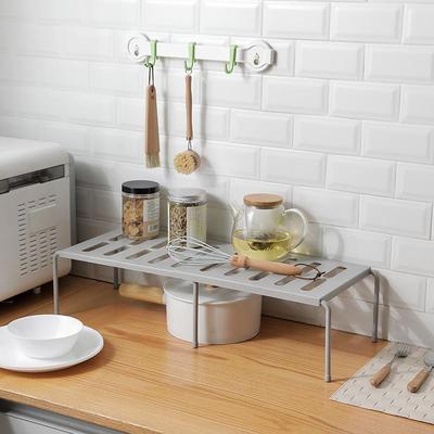 Kitchen under-sink cabinet organizer, dish and wok pot shelf