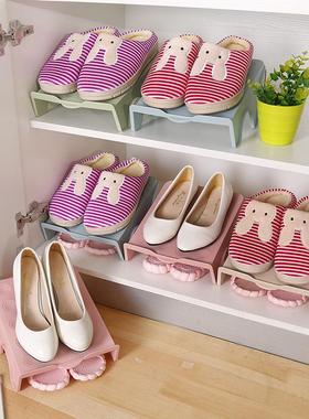 Home Double-Layer Storage Shoe Rack, Integrated Plastic Desi