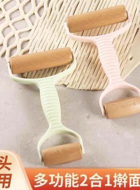 Dual-head roller rolling pin with grid lattice knife, dumpli