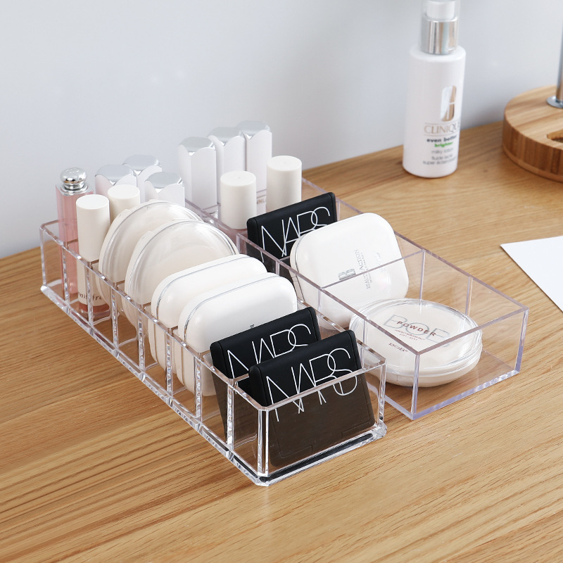 Segmented cosmetic organizer for dorm desk cable management