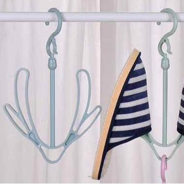 Creative Windproof Double Hook Balcony Shoe Drying Rack, Mul