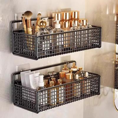 Bathroom storage rack, iron square toilet washroom wall-moun