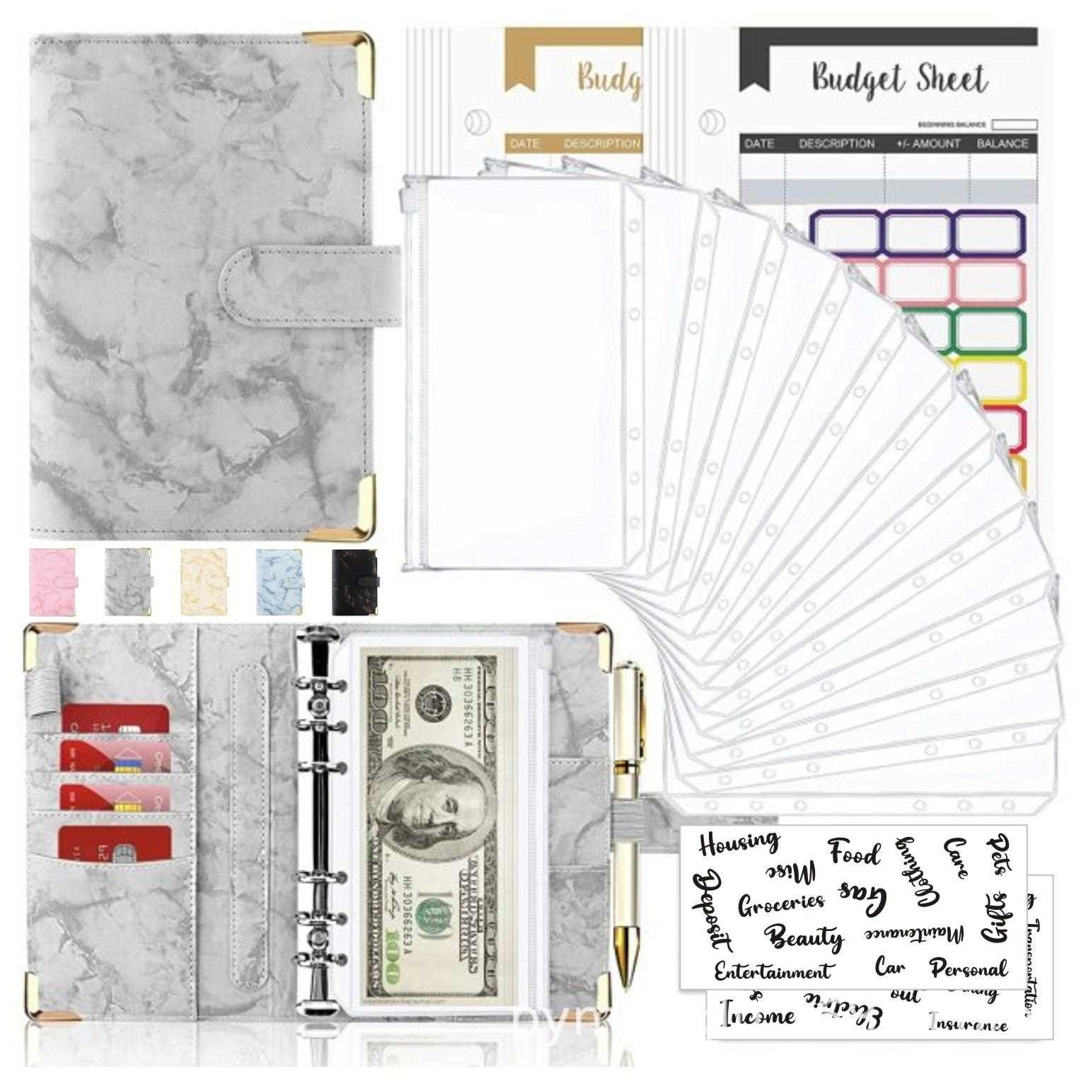 newA6 Binder Hand Ledger Marble Pattern Notebook Leather