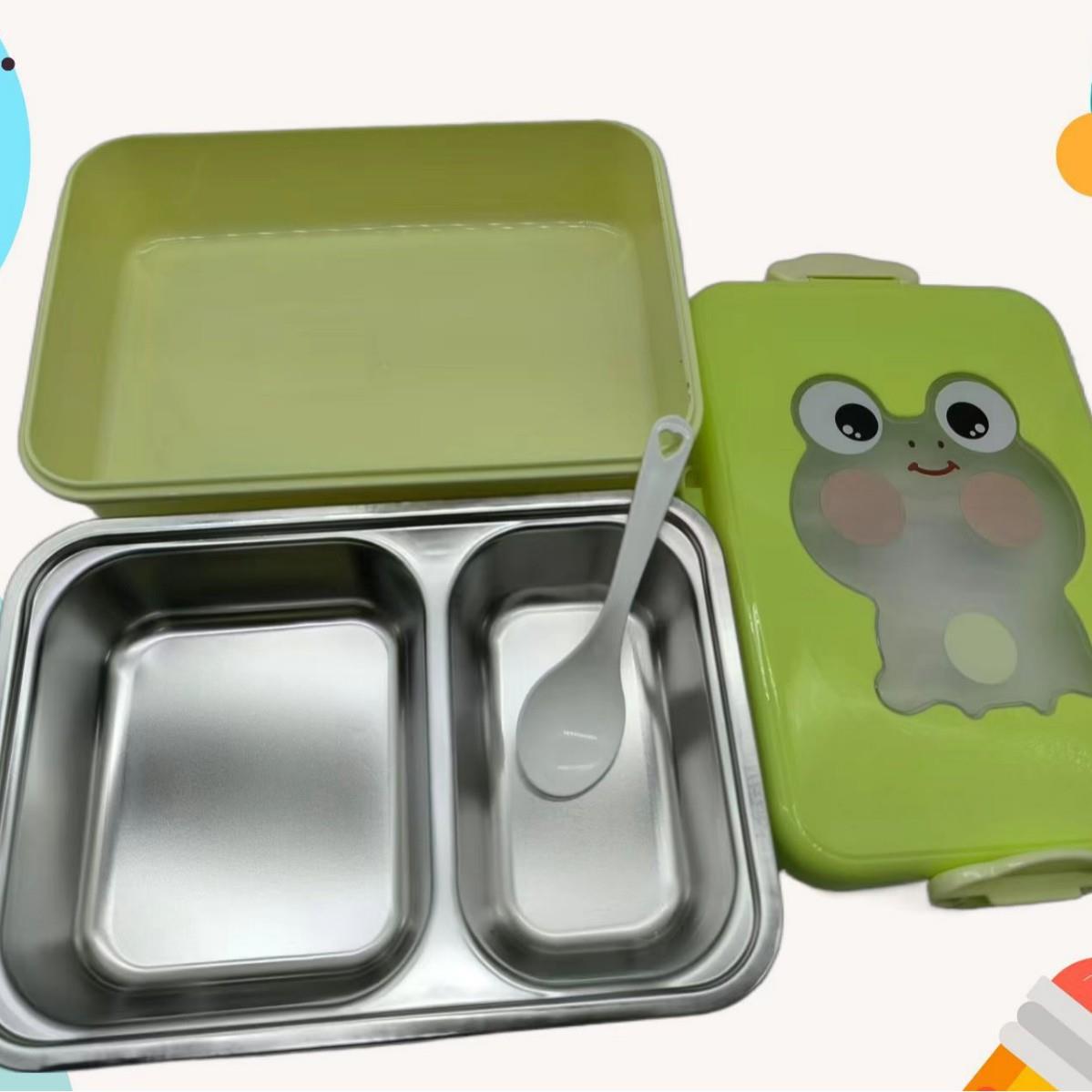 Cartoon Little Frog Children's Stainless Steel Feeding Set i