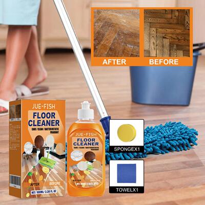 Jue-Fish Floor Cleaner - Stain and Grime Remover, Tile Brigh