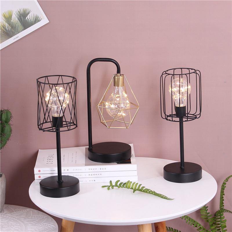 Wrought iron geometric wrought iron diamond lamp night light
