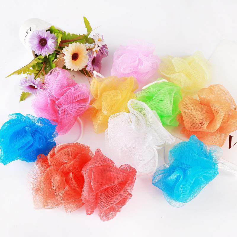 Korean cute colorful bath sponges, bath flowers, and bathing