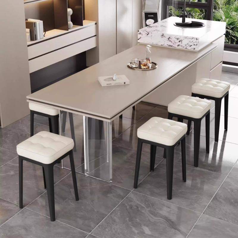 Soft-padded Stacking Stools, Square Dining Stools, Modern Di