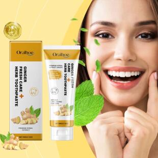 ORALHOE Ginger Radiance Toothpaste Gently Cares for Gums, Cl