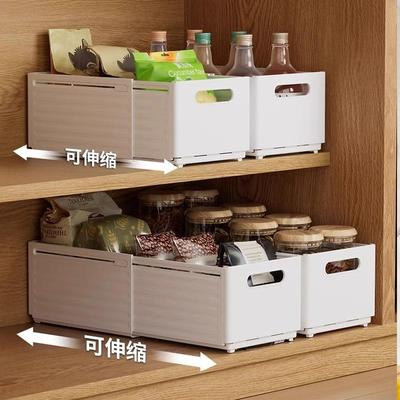 Drawer-style expandable storage box for cabinets, suitable f