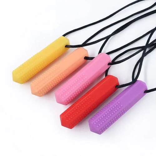 Baby Silicone Teether Kids Chew Necklace Sensory Chewy Penda