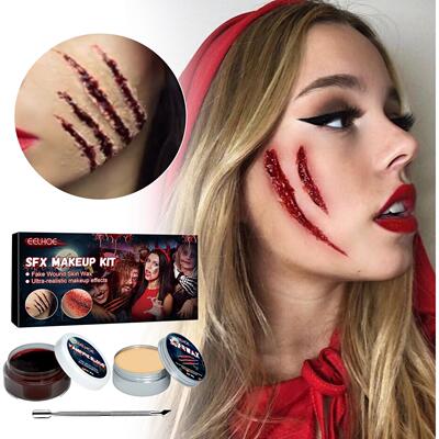 EELHOE Halloween Wax Blood Scar Makeup Kit - Horror Atmosphe