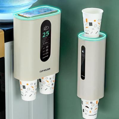 Wall-Mounted Cup Holder and Organizer for Disposable Paper C