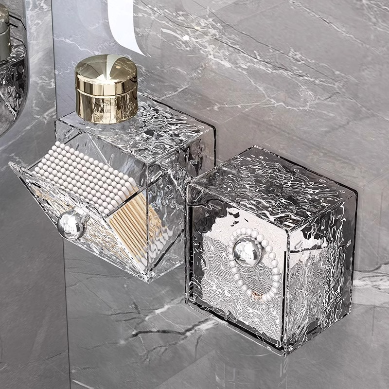 A high-end ripple-textured storage box designed for wall m