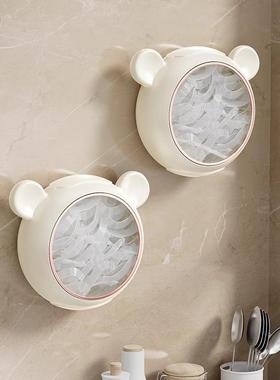 Wall-mounted cling film and disposable bag dispenser, no dri