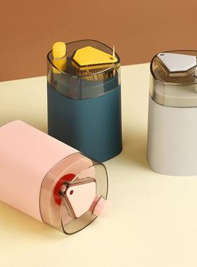 Press-to-use toothpick holder with creative auto-pop-up desi