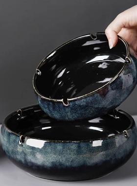 Ink-colored ashtray, creative and unique ceramic oversized a