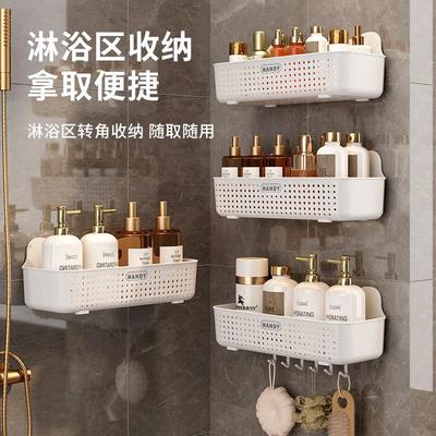 Wall-mounted bathroom storage rack, no drilling required, su