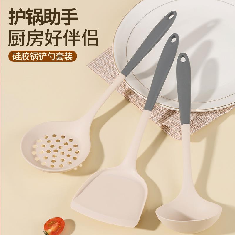 Silicone spatula for cooking, household soup ladle, food-gra