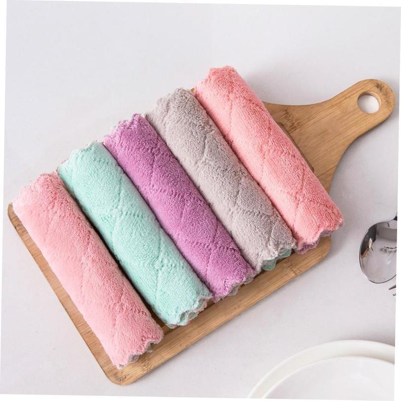 Kitchen Towels Dishcloths Coral Fleece Dish Towel Dish Rags