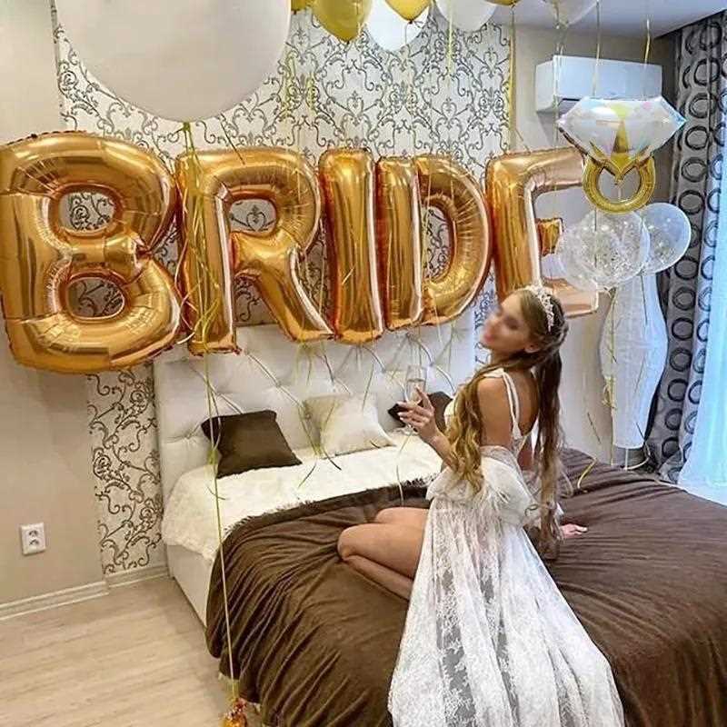 32Inch Rose Gold Silver Bride To Be Balloon Wedding Decorati