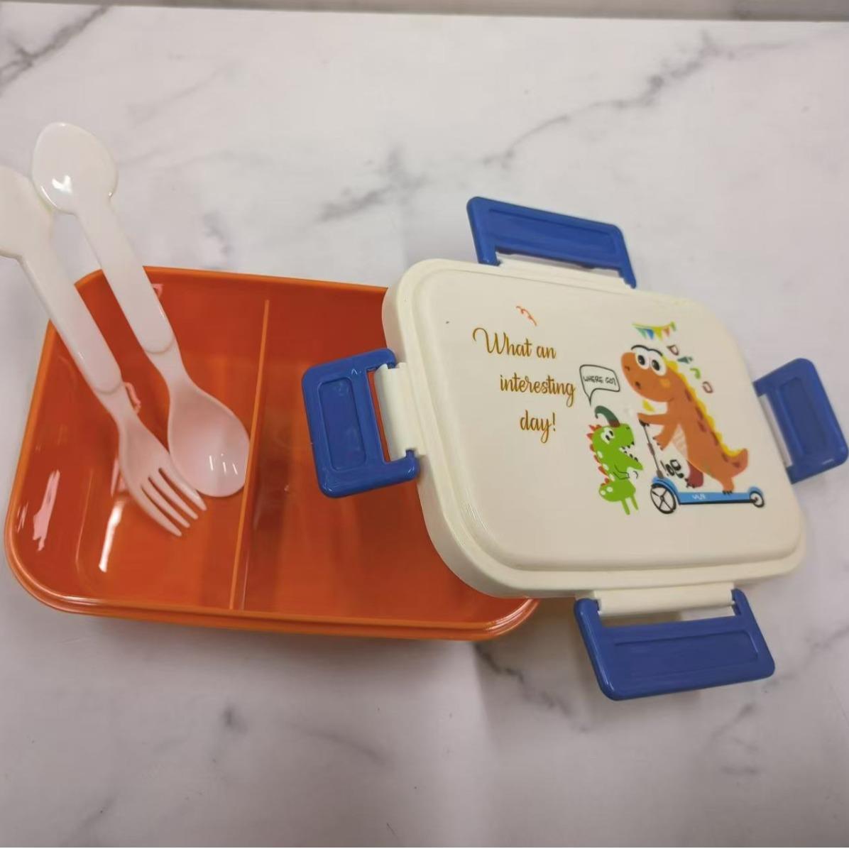 Cute Cartoon Plastic Lunch Box with Large Capacity and Seali