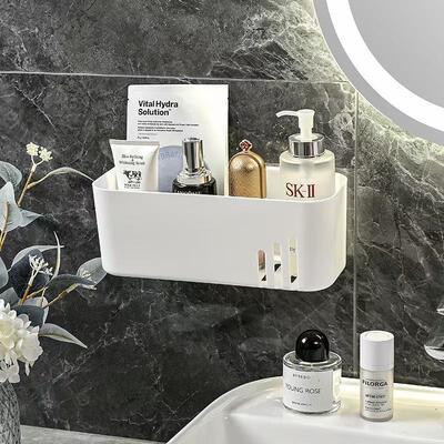 Wall-mounted bathroom storage rack, no drilling required, su