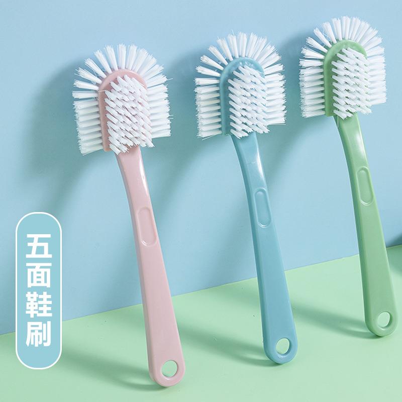Five-Sided Shoe Brush for Home Use, Non-Damaging Stiff Brist