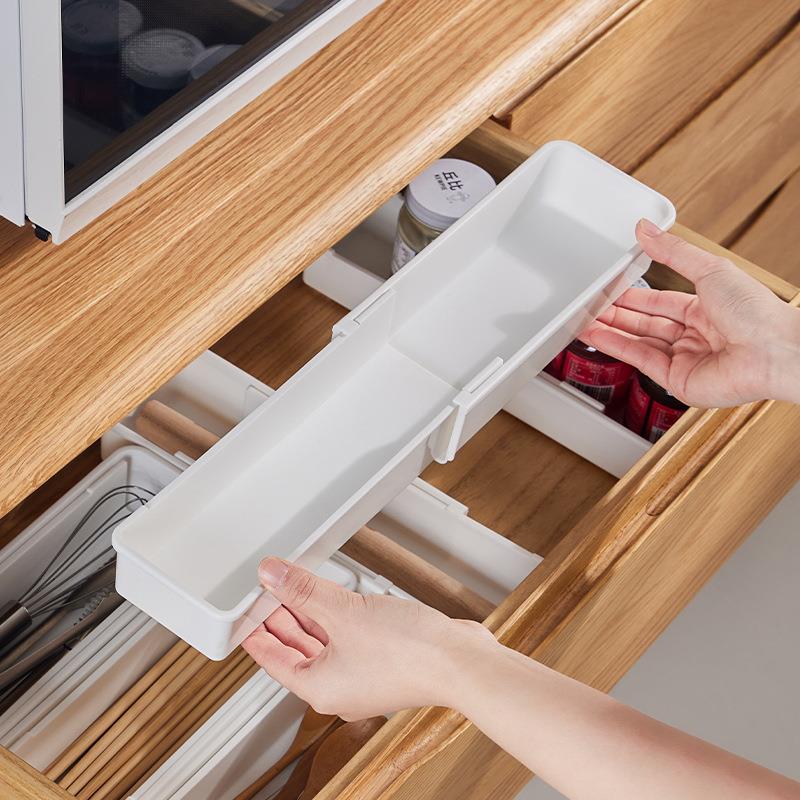 Scalable drawer organizer storage box, cabinet built-in divi