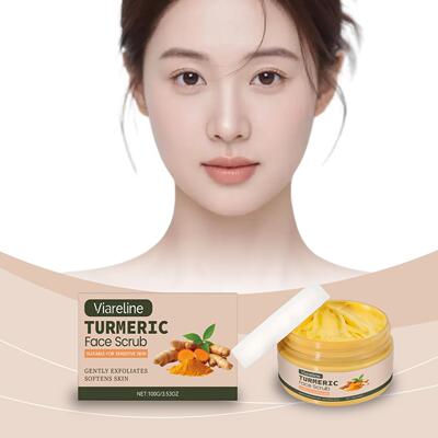 VIARELINE Turmeric Exfoliating Facial Scrub - Gentle Cleansi