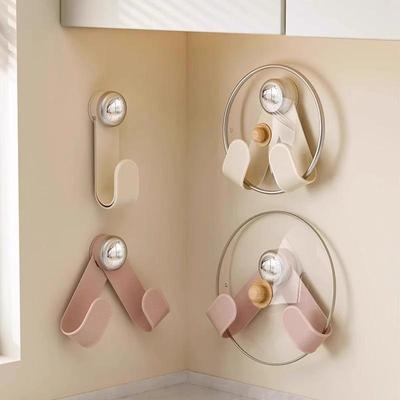 Wall-Mounted Suction Cup Rotating Pot Lid Rack, No-Drill Kit