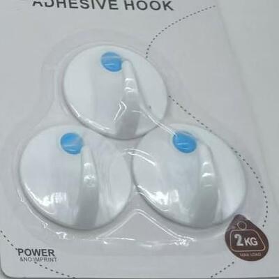 Traceless Adhesive Door Back Hooks, No-Drill Plastic Wall Ho