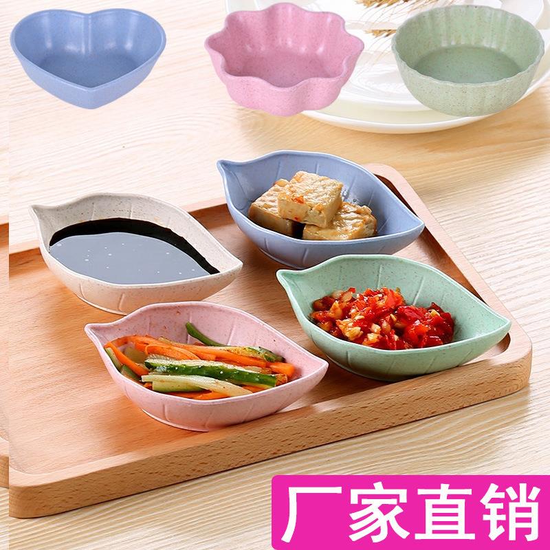 Creative Kitchen Wheat Straw Seasoning Dish, Plastic Round P