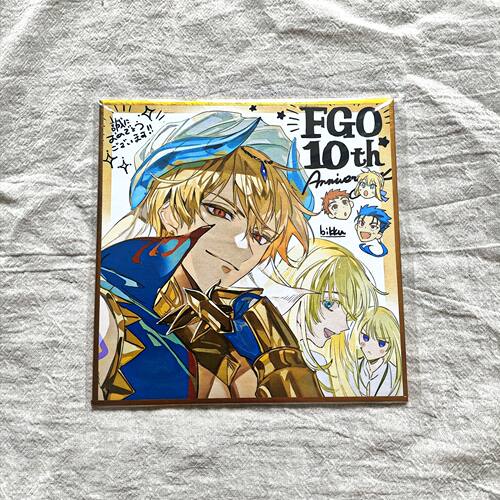 日谷色纸fgo十周年画师同人原画贺图吉尔伽美什金闪闪礼物二次元