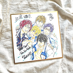 日谷色纸free男子游泳俱乐部松冈凛七濑遥多人原画贺图礼物色纸