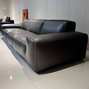 大黑牛沙发全头层牛皮沙发时增飞天青皮意式极简直排md沙发