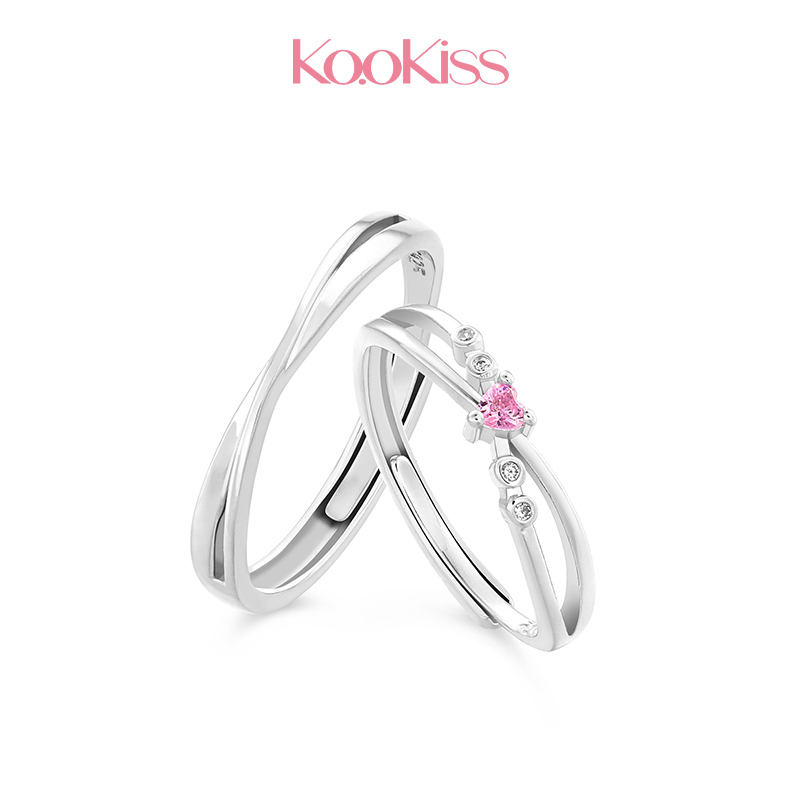 Kookiss【心意缠绵】情侣对戒S925纯银一对小众设计感戒指送女友
