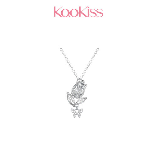 KOOKISS 穿花蝶舞项链S925银女生小众设计百搭高级感轻奢礼物首饰
