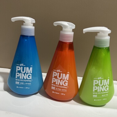 韩国LG进口倍瑞傲派缤成人牙膏 液体按压式亮白深层洁净 清新285g