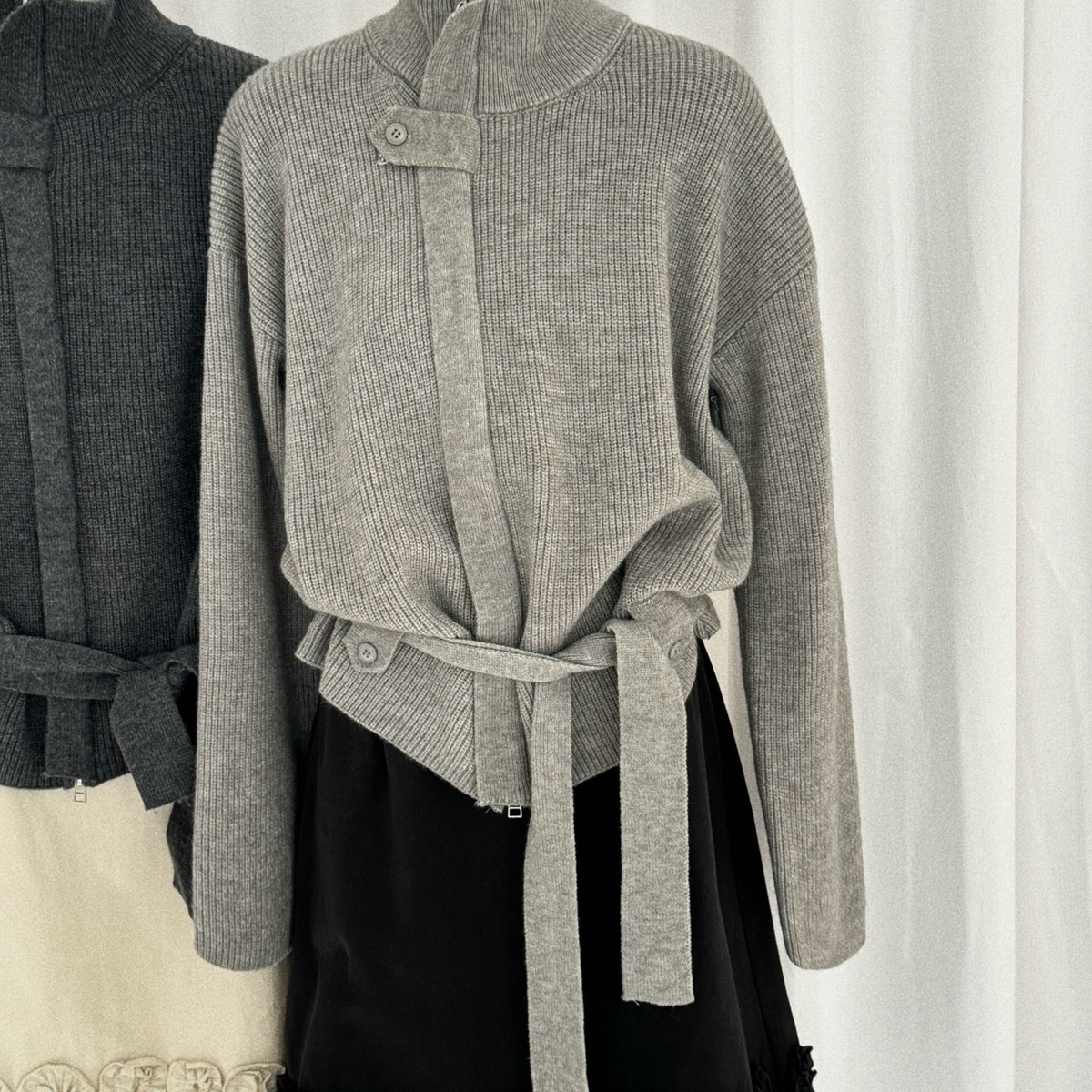 ternal.西子-实腰带不挑人宽松毛衣外套保暖毛衣（含6羊毛）m1650