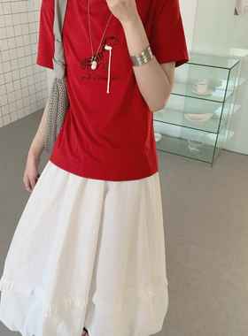 eternal.西子-早春首爆质感小马印花百搭短袖t恤短袖T恤51817